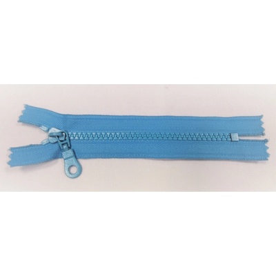 Zips kostený nedeliteľný 14cm / modrá