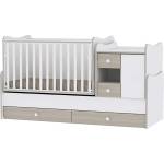 Lorelli Трансформиращо се легло Lorelli - Mini Max, 190 x 72 cm, Бяло-Кехлибар (10150500035A)