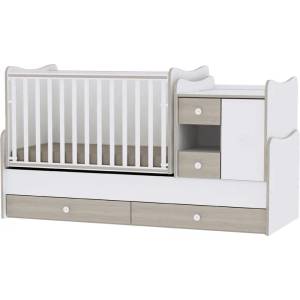 Lorelli Трансформиращо се легло Lorelli - Mini Max, 190 x 72 cm, Бяло-Кехлибар (10150500035A)