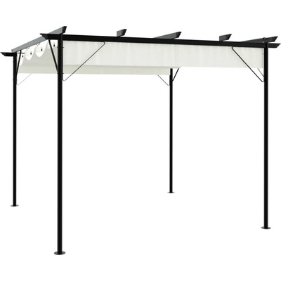 vidaXL 49325 Pergola se zatahovací střechou 3x3 m ocel 180 g/m² krémová