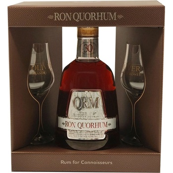 Ron Quorhum 30 Aniversario 40% 0,7 l (dárčekové balenie 2 poháre)