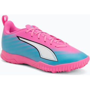 PUMA Детски футболни обувки PUMA Ultra 6 Play TT Jr poison pink/puma wht/sun stream/bright aqua/puma blk
