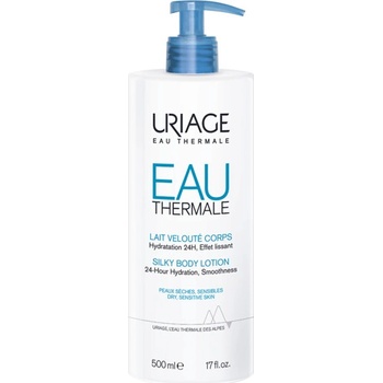 Uriage Eau Thermale hedvábné tělové mléko pro suchou a citlivou pokožku (24-Hour Hydration, Smoothness) 500 ml