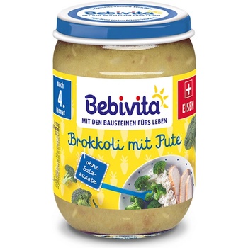 Image 1 of Bebivita Био Пюре Броколи с пуешко месо 190 гр. - 4+ месеца