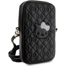 Kožená taška Hello Kitty PU Leather Quilted Pattern Kitty Head Logo Phone Bag, černé