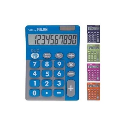 Calculator 10-digit TOUCH DUO large keys mixed colors, display 6 pcs MILAN Price per 1 pc