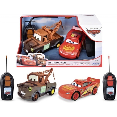 DICKIE Auta R C 2v1 Cars Blesk McQueen a Burák Twin Pack 14 cm 1 kanál 1:32 – Zboží Dáma