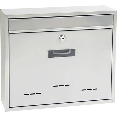 Poštová schránka oceľová BK.31.D.S s otvormi pre čiastočný priehľad 360 x 310 x 90 mm, strieborná