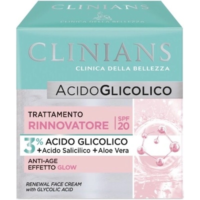 Clinians Acido Glicolico Renewal Face Cream SPF20 50 ml