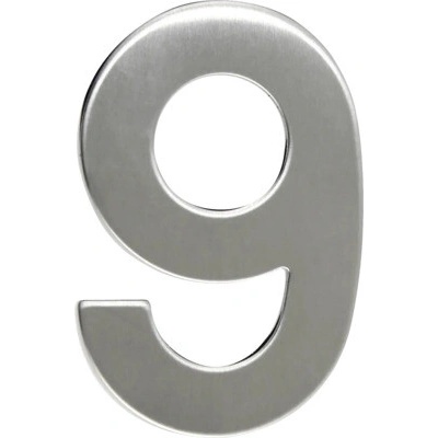 Nerezové číslo 9 v plochém „2D“ provedení RN.95L.9.N