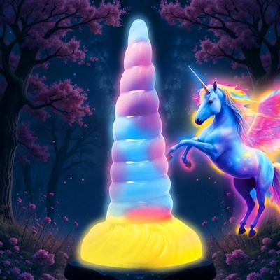 Creature Cocks Unicorn Glow in the Dark Vibrating Silicone Dildo