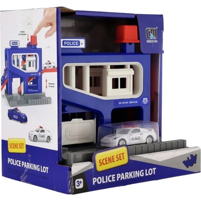 Teddies Parkovací garáž + auto policie plast