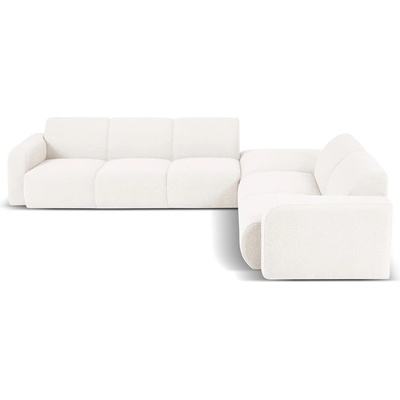 Micadoni Бял ъглов диван от плат букле (десен ъгъл) Molino - Micadoni Home (MIC_RC_L_101_F1_MOLINO1)