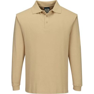 Portwest Polokošile Flame Resistant Anti-Static FR10 dlouhý rukáv Hnědá světlá XL