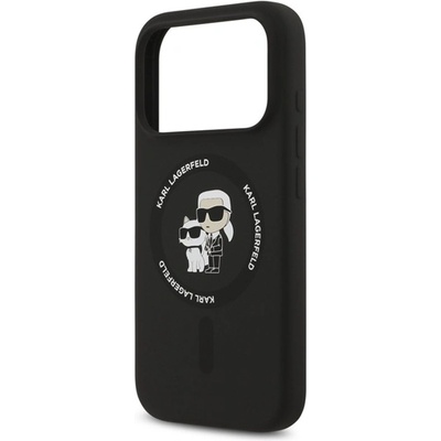 CG Mobile iPhone 17 Pro Max KARL LAGERFELD ТЕЧЕН СИЛИКОН KARL AND CHOUPETTE MAGSAFE Силиконов протектор за телефон, удароустойчив, ЧЕРЕН KLHMP17XSCMKCRHK (KLHMP17XSCMKCRHK)