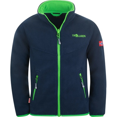 TROLLKIDS Детско поларено яке Trollkids Kids Oppdal Jacket XT Fleece jacket - Navy / Bright Green - размер 104 (EU) (703-2397-0713)