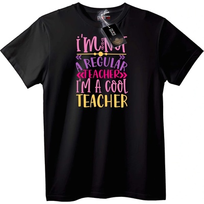 NOONEBRAND Тениска Аз съм готин учител - 5XL, Black