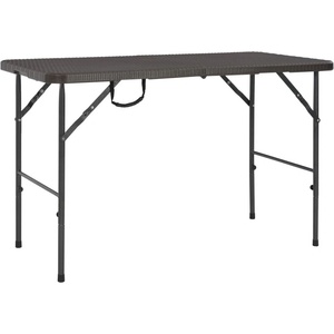  Сгъваема градинска маса кафява 120x60x74 см HDPE имитация ратан