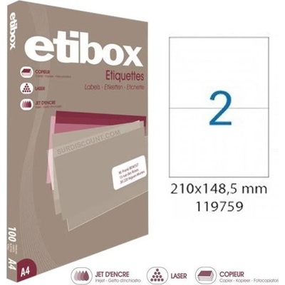 Etikety univerzálne 210x148,5mm Etibox A4 100 hárkov
