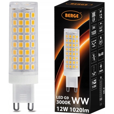 BERGE LED žiarovka 230V G9 12W 1020Lm teplá biela 3000K