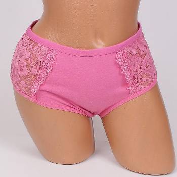 Image 1 of Еластична дамска бикина в розов цвят с дантела