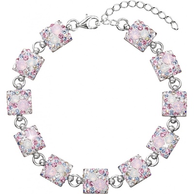 Pavona Stříbrný náramek se Swarovski krystaly růžový 33047.3
