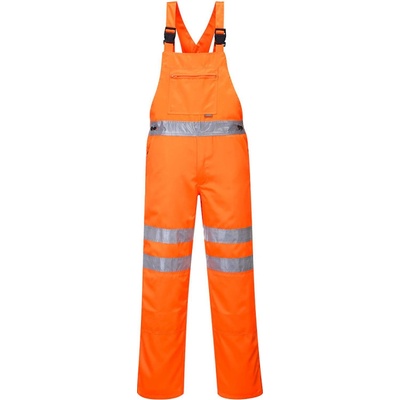 PortWest kalhoty Hi-Vis RIS RT43 s laclem reflexní oranžová