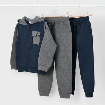 Mayoral Ватиран анцуг суичър морскосиньо и сиво с два спортни панталона за мини момче Mayoral