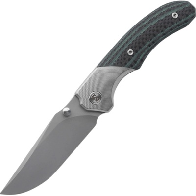 Miguron Knives Centurion-3.5 M390 balde,Sandblasting Ti And Green CF handle