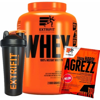 AKCE Extrifit 100% Whey Protein 2000 g + ZDARMA Šejkr 600 ml + Agrezz 20,8 g – Zboží Mobilmania