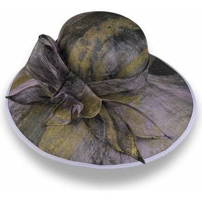 Krumlovanka Dámský slavnostní klobouk ART Handcrafted Sinamay hat Co-11322 fialový batik