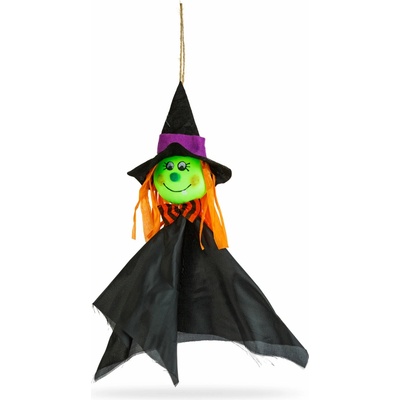 X-Tech Halloweenska dekorácia - závesná - čarodejnica - 48 x 44 cm
