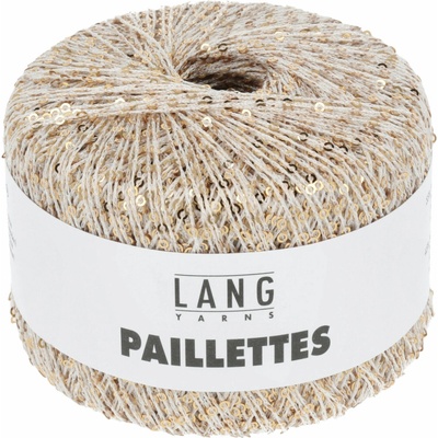 LANG YARNS Paillettes efektní příze s flitry, 25 g, bílo-zlatá