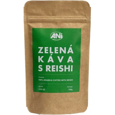 ANilab Zelená káva s Reishi ANTIOXIDANTOVÁ BOMBA Zmes RAW druhu Arabica Ganoderma lucidum 100 g