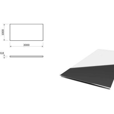 Nerezový plech leštěný (1.4016 - 2R) 1x2 m, tloušťka 0,8 mm