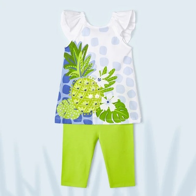 Mayoral Сет клин в цвят лайм и потник с ананас за момиче Майорал
