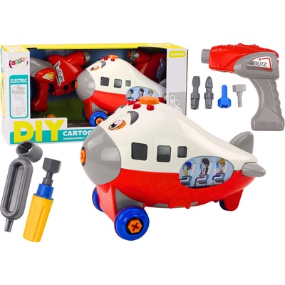 mamido Montážní letadlo DIY pro nejmenší červené