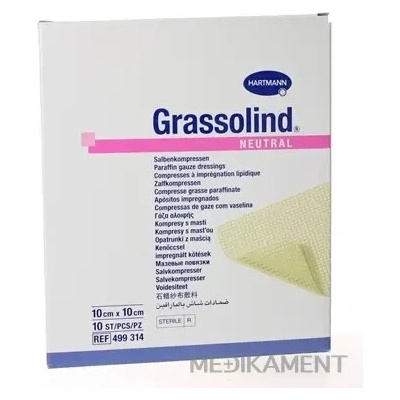 Grassolind Neutral Mastný tyl sterilný (10 x 10 cm) 10 ks