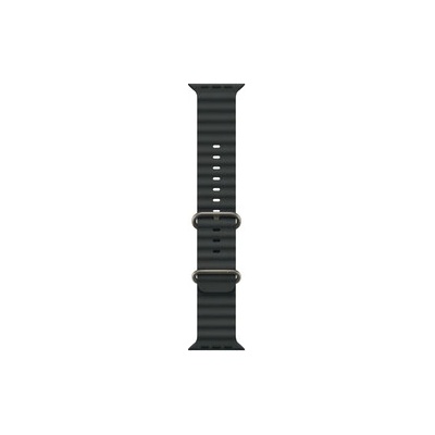 Apple Watch 49mm Band: Black Ocean Band - Natural Titanium Finish (mxtl3zm/a)