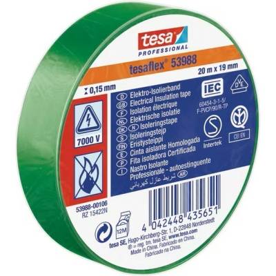 TesaFlex Elektroizolačná páska zelená 19 mm x 20 m