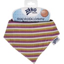 XKKO Bavlnený slintáčik Organic BIO Violet Stripes