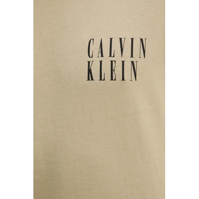 Calvin Klein Jeans Памучна тениска Calvin Klein Jeans в бежово с принт J30J327478 (J30J327478)