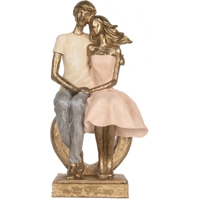 Clayre & Eef Plastová dekorativní figurka zlatá – 14x12x28 cm