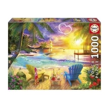 Educa Пъзел Educa Love Beach 1000 Части