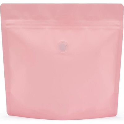 Doypack ZIP | růžový supermat | ventil obsah 250g (200 x 190 + 80 mm)