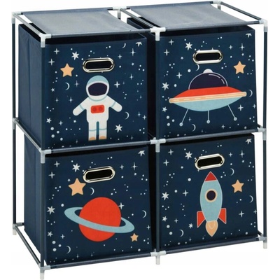 HOMESTYLING Skrinka so 4 boxmi detská vesmír