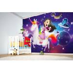 DIMEX ART Самозалепваща се флизелинова фототапета еднорог в космоса 375 x 250 см