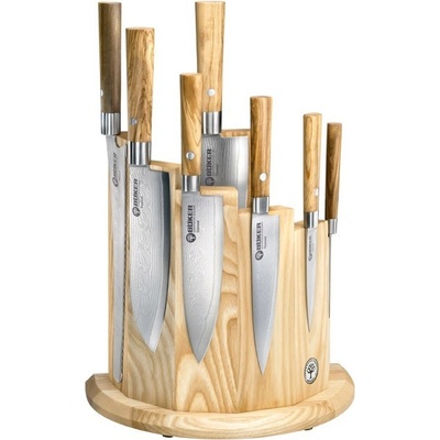 Boker Solingen Set damaškových kuchyňských nožů Damast Olive 7 ks