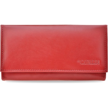 Klasická dámská peněženka cavaldi měkká přírodní kůže červená
