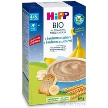 HiPP Bio mliečna na dobrú noc s banánom a suchármi 250 g